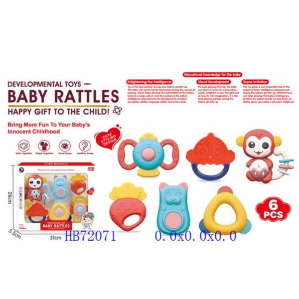 BABY RATTLE  6 PCS