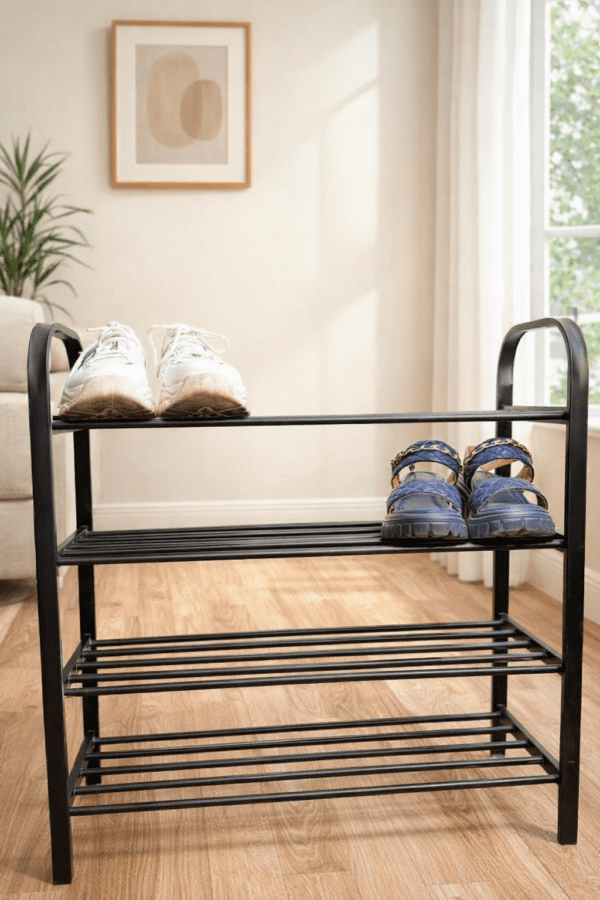 Multi-Tier Steel Shoe Rack – Sturdy & Compact Storage Solution
